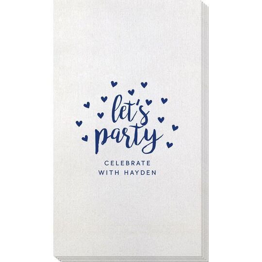 Confetti Hearts Let's Party Bamboo Luxe Guest Towels